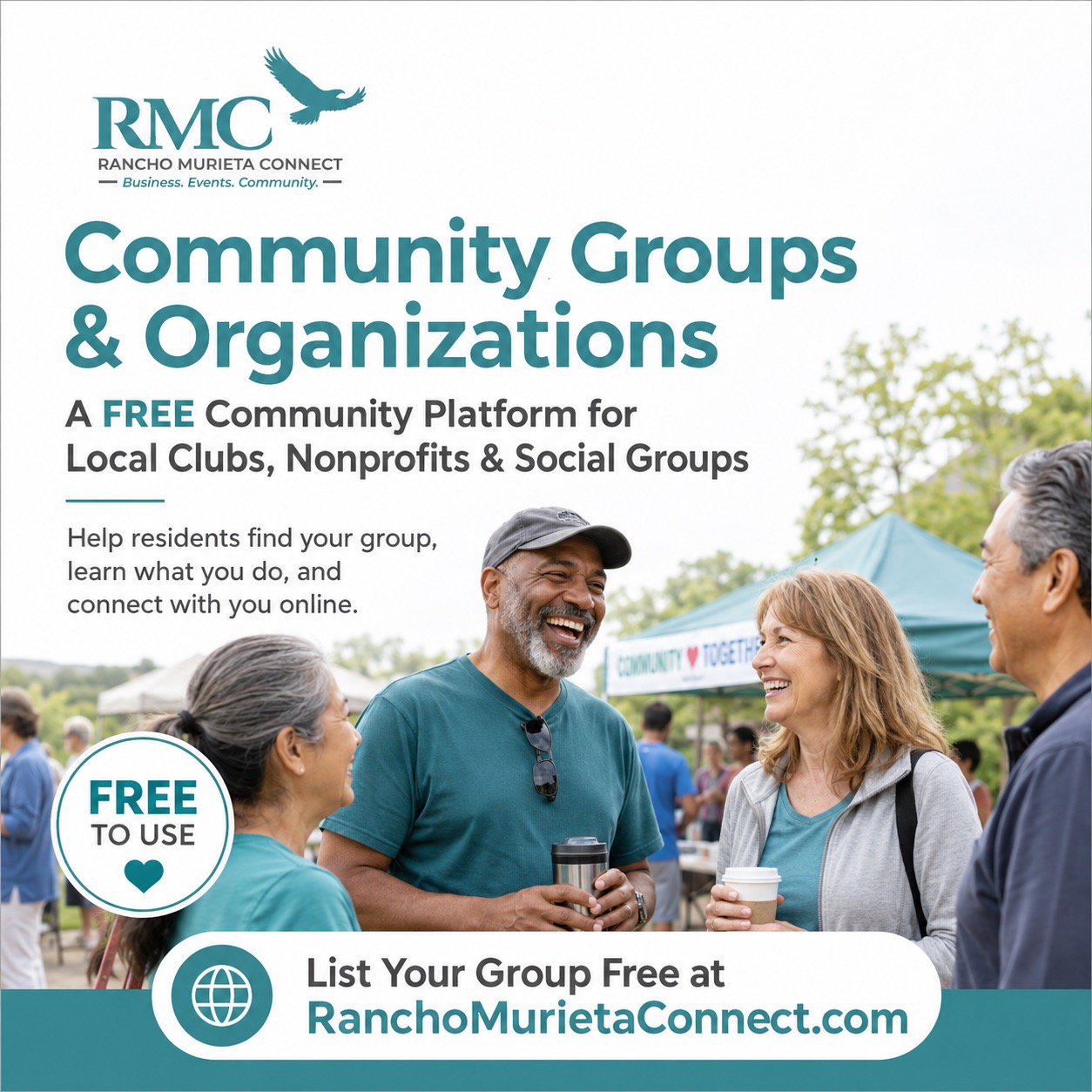 Rancho Murieta Connect community groups promotional graphic